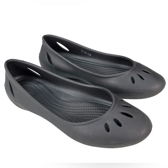 Crocs Black Kelli Ballet Flats - Picture 1 of 9